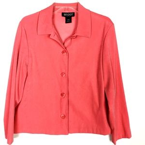 Briggs NY Coral/Pink Button Down Stretch Blazer PM